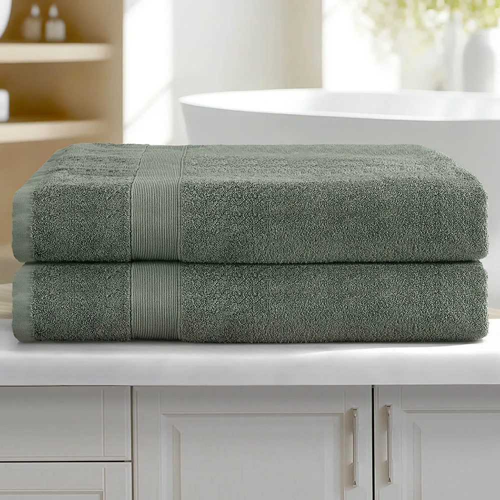 2-Pack Extra Large Cotton Bath Sheets Set Quick Dry