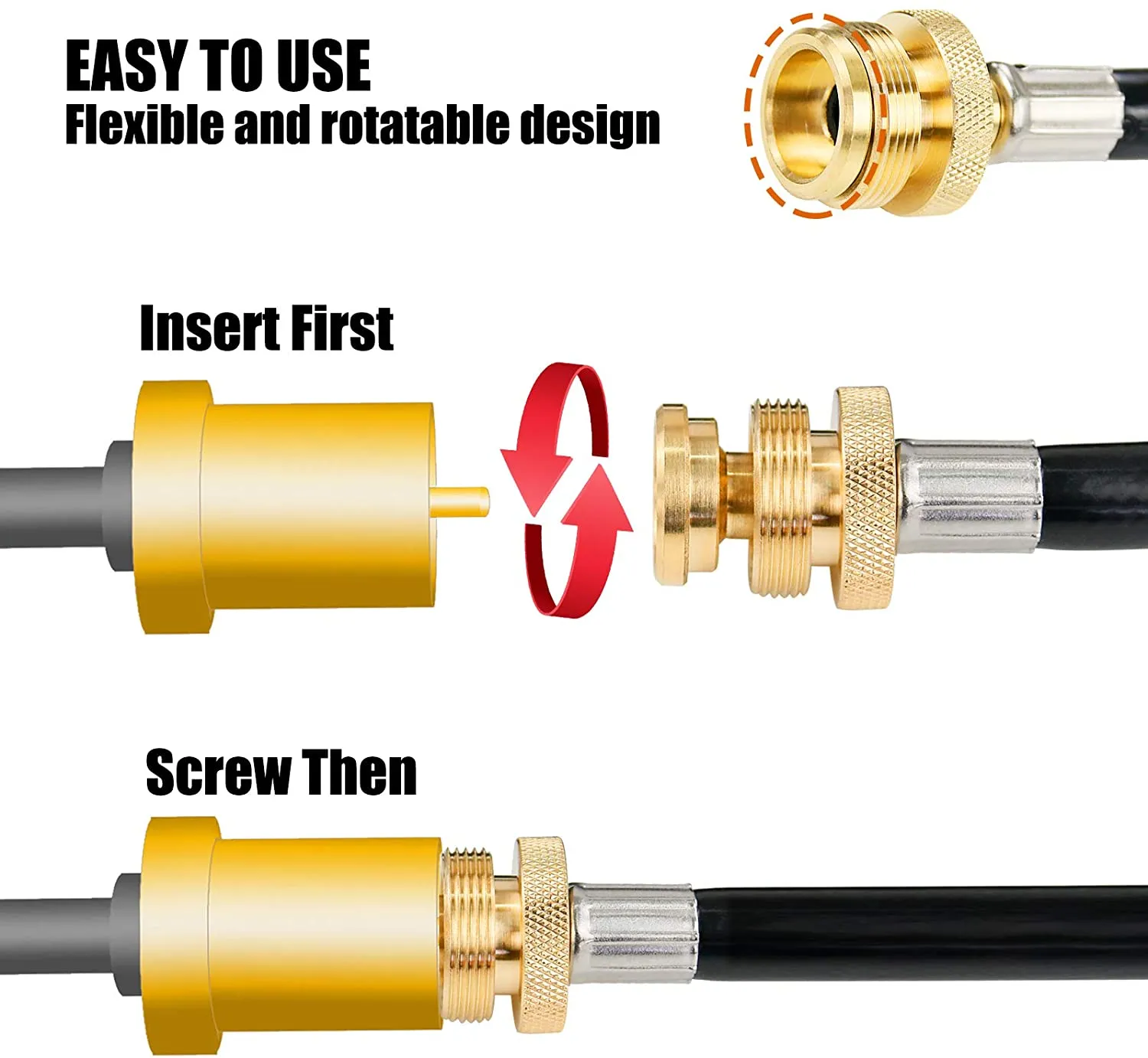5 Ft Propane Adapter Hose Converter 16.4 oz or to 20 lb Tank, fits Weber Q Series, Camp Chef Stoves