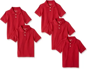 Amazon Essentials Boys and Toddlers' Short-Sleeve Pique Polo Shirts, Multipacks