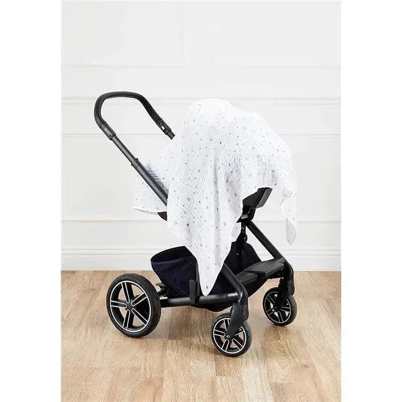 American Baby Company Muslin Swaddle Blankets 3-Pack, Black and Grey