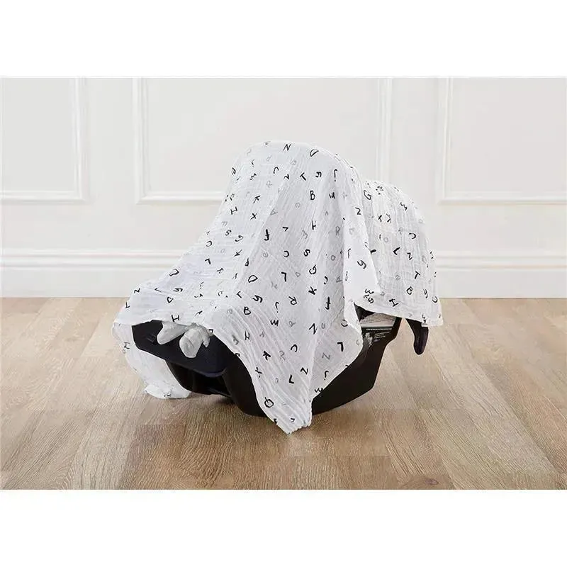 American Baby Company Muslin Swaddle Blankets 3-Pack, Black and Grey