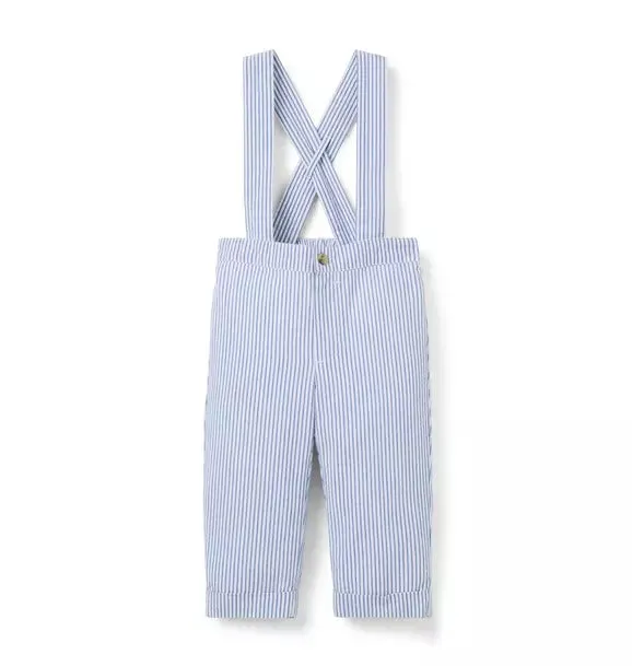 Baby Striped Seersucker Suspender Pant