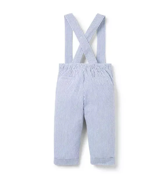 Baby Striped Seersucker Suspender Pant
