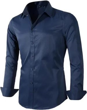 Beninos Men's Dress Shirts Casual Long Sleeve Button Down Shirt