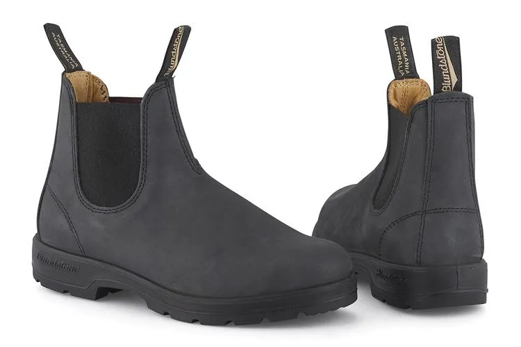 Blundstone 587 Rustic Black Unisex Premium Leather Stylish Chelsea Boots