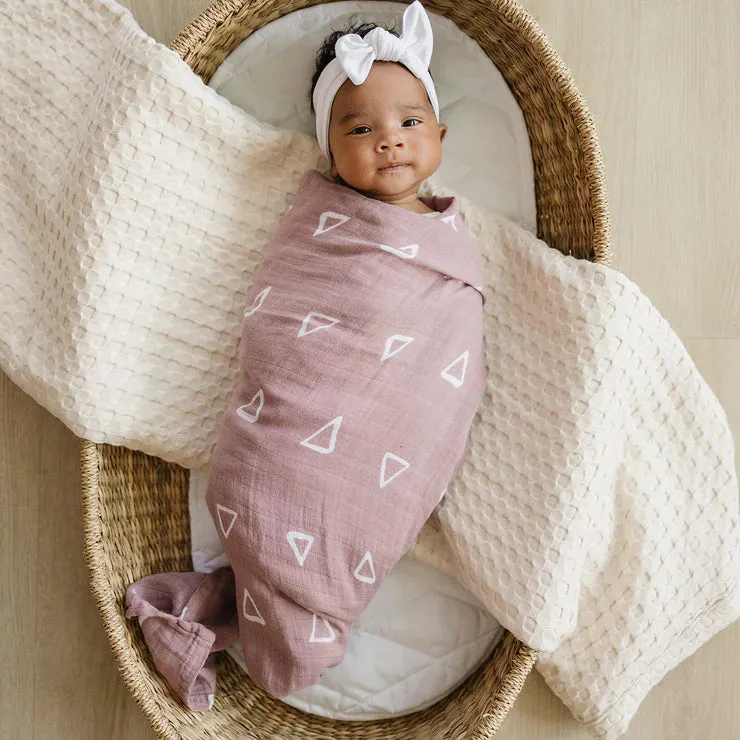 Blush Triangle Muslin Swaddle Blanket
