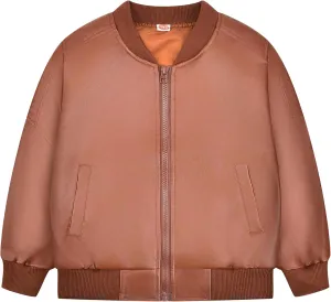 Boy's Fashion Fit Short Faux Leather Jacket Pocket