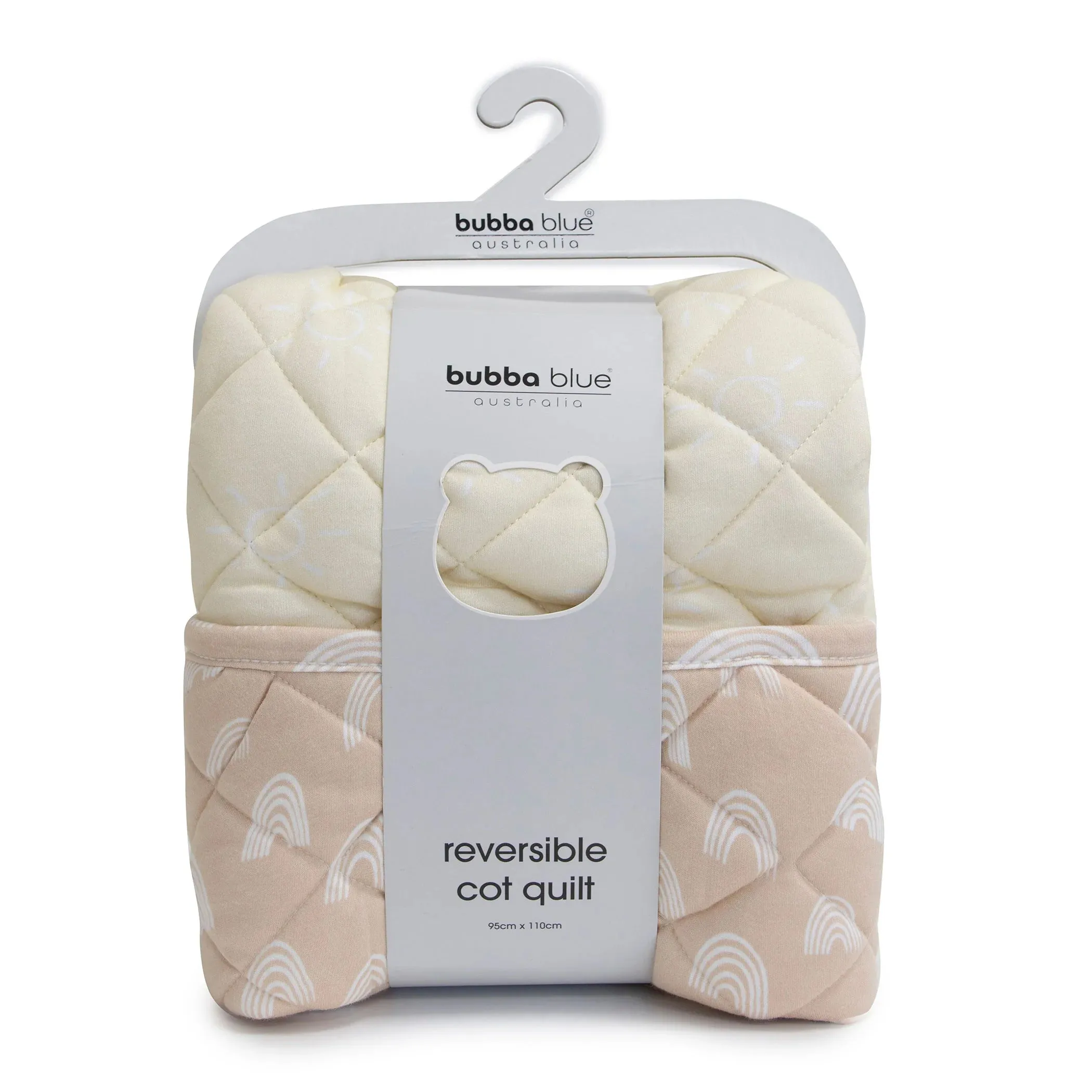 Bubba Blue Nordic Reversible Cot Quilt - Vanilla/latte