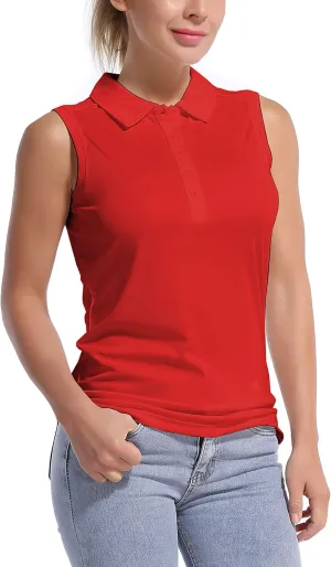 BUBBLELIME Sleeveless Polo Women's UPF 50  Sun Protection Athletic Tennis Golf Shirts Quick Dry Outdoor Sports