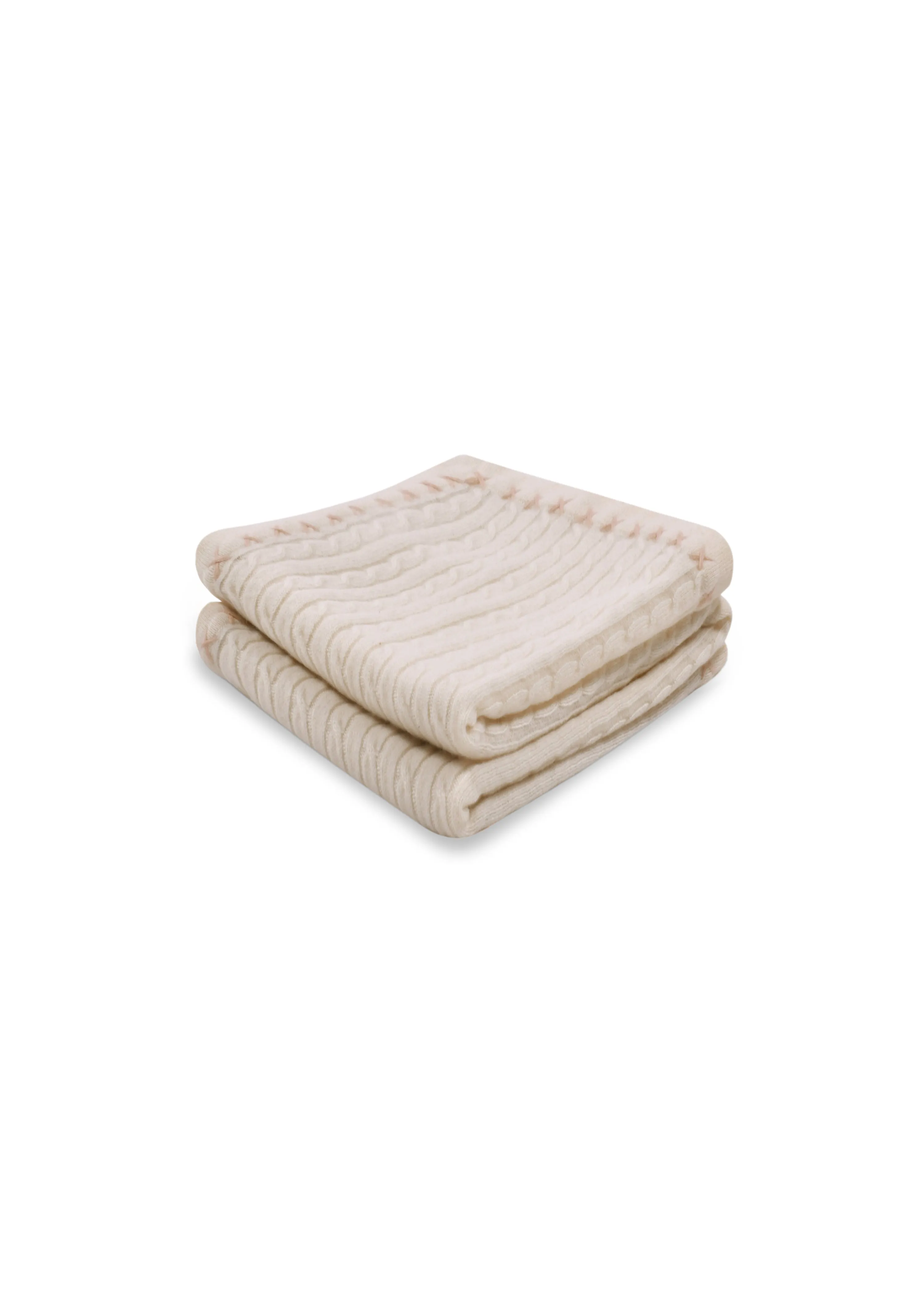 Cable Knit Baby Blanket in Cashmere