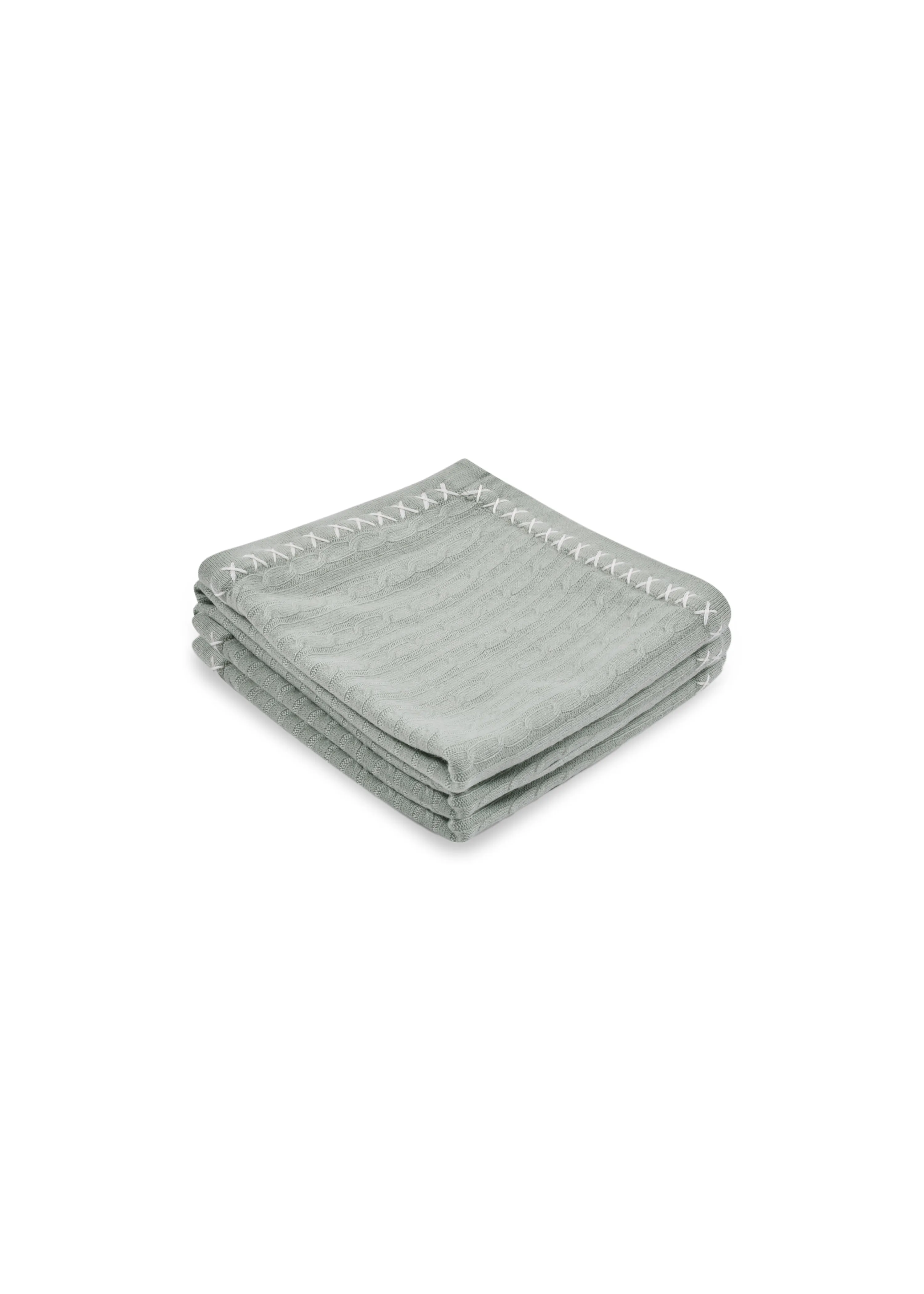 Cable Knit Baby Blanket in Cashmere