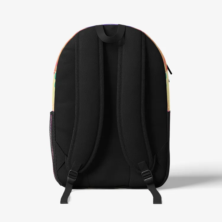 Cameron Gray | Sunrise Meditation | Retro Colorful Print Trendy Backpack