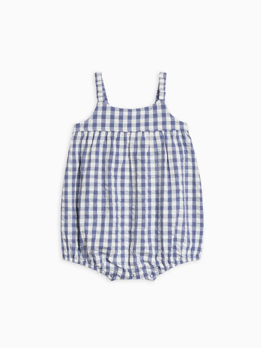 Caspia Seersucker Bubble Romper - Marino Gingham