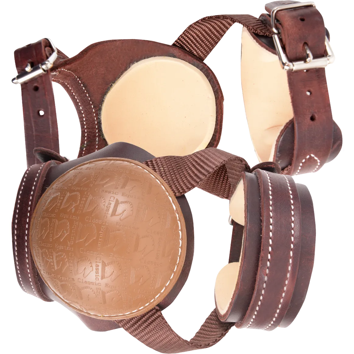 Classic Equine Leather Skid Boots with Nylon Straps