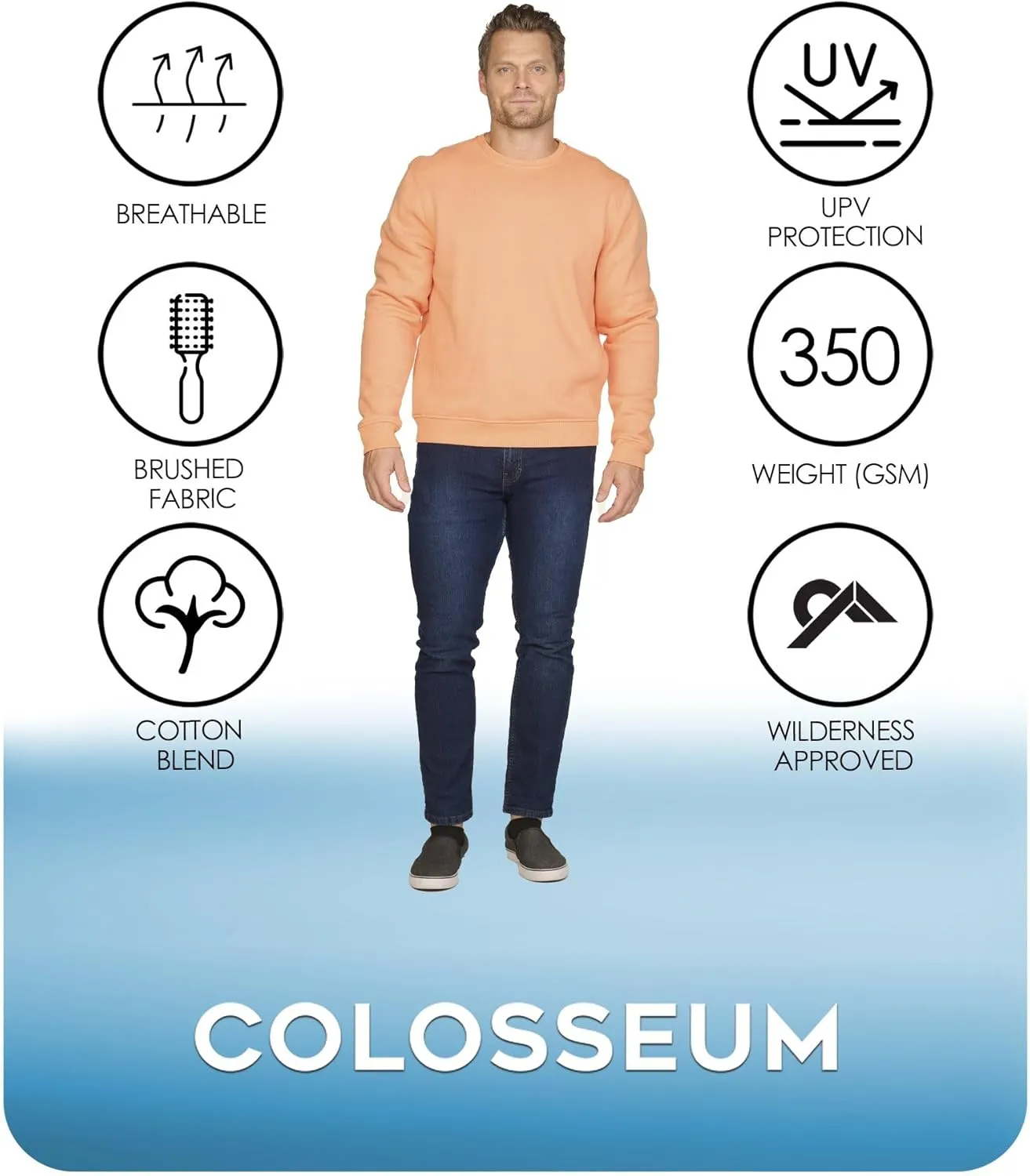 COLOSSEUM Outdoors Men's Brooks Super Heavyweight Workwear Crewneck Sweatshirt