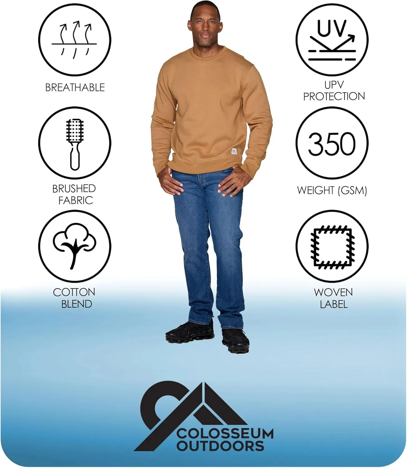 COLOSSEUM Outdoors Men's Brooks Super Heavyweight Workwear Crewneck Sweatshirt