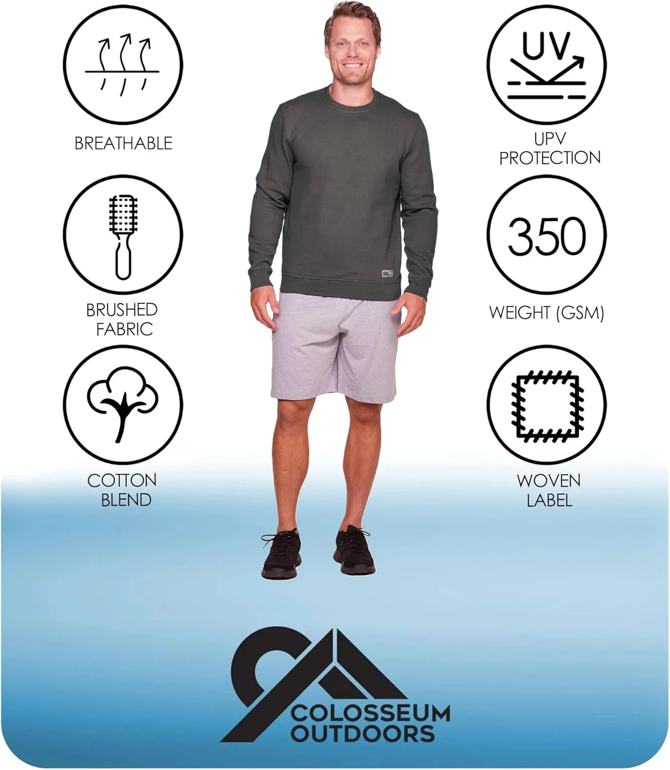 COLOSSEUM Outdoors Men's Brooks Super Heavyweight Workwear Crewneck Sweatshirt
