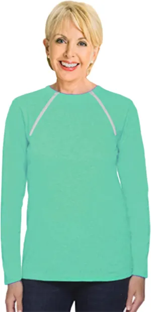 ComfyChemo CHEMOWEAR : Women's Long Sleeve Chemotherapy Port Zipper Shirts
