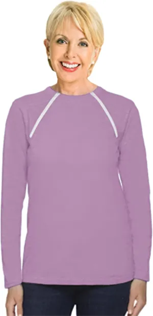 ComfyChemo CHEMOWEAR : Women's Long Sleeve Chemotherapy Port Zipper Shirts