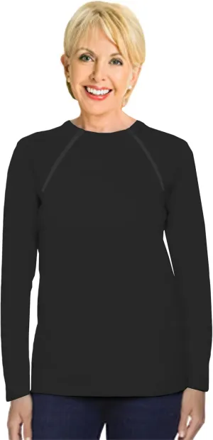 ComfyChemo CHEMOWEAR : Women's Long Sleeve Chemotherapy Port Zipper Shirts