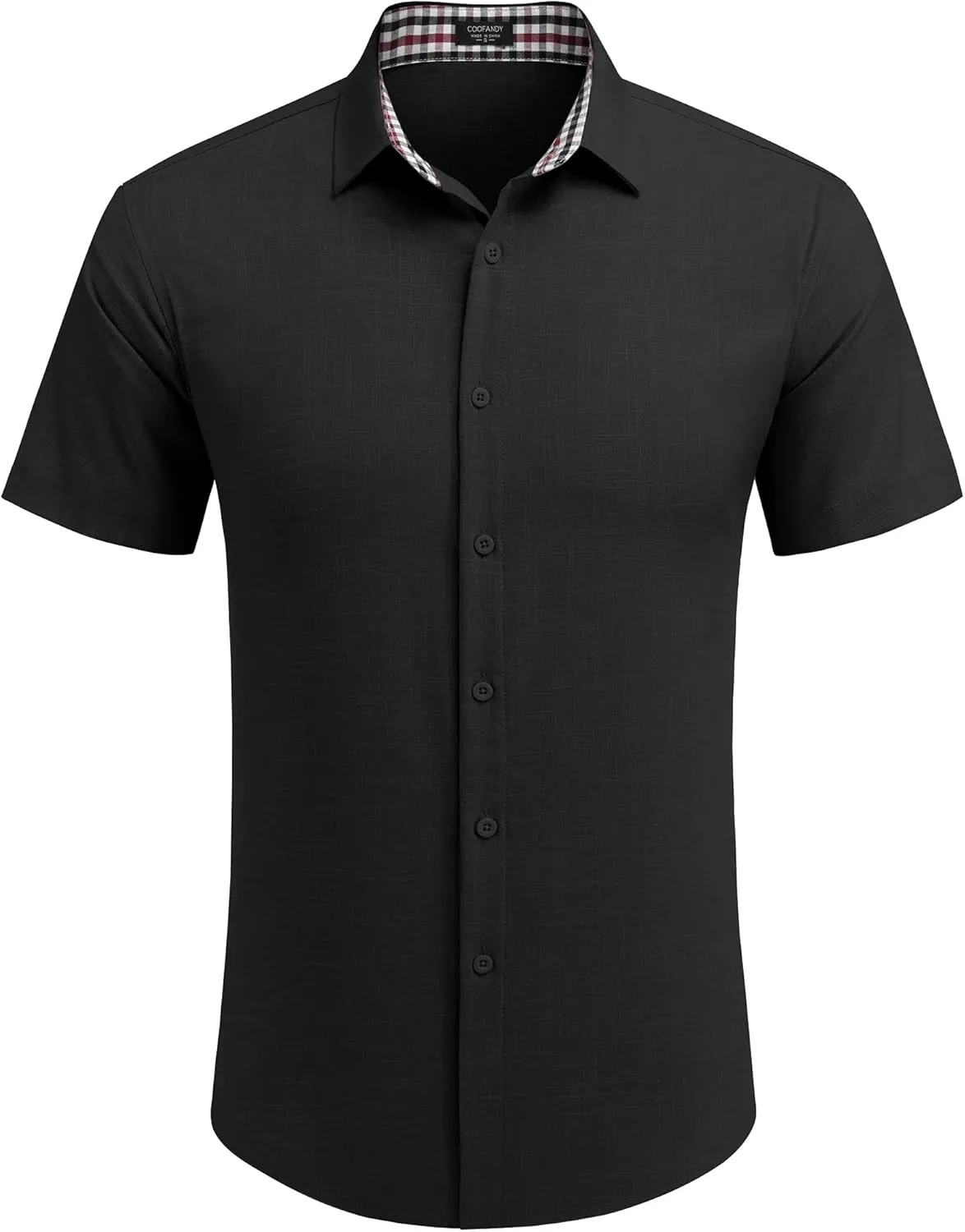 COOFANDY Mens Linen Shirt Casual Short Sleeve Button Down Shirts Summer Beach Vacation Tops