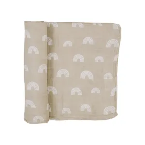 Cotton Muslin Swaddle, Sand Rainbow