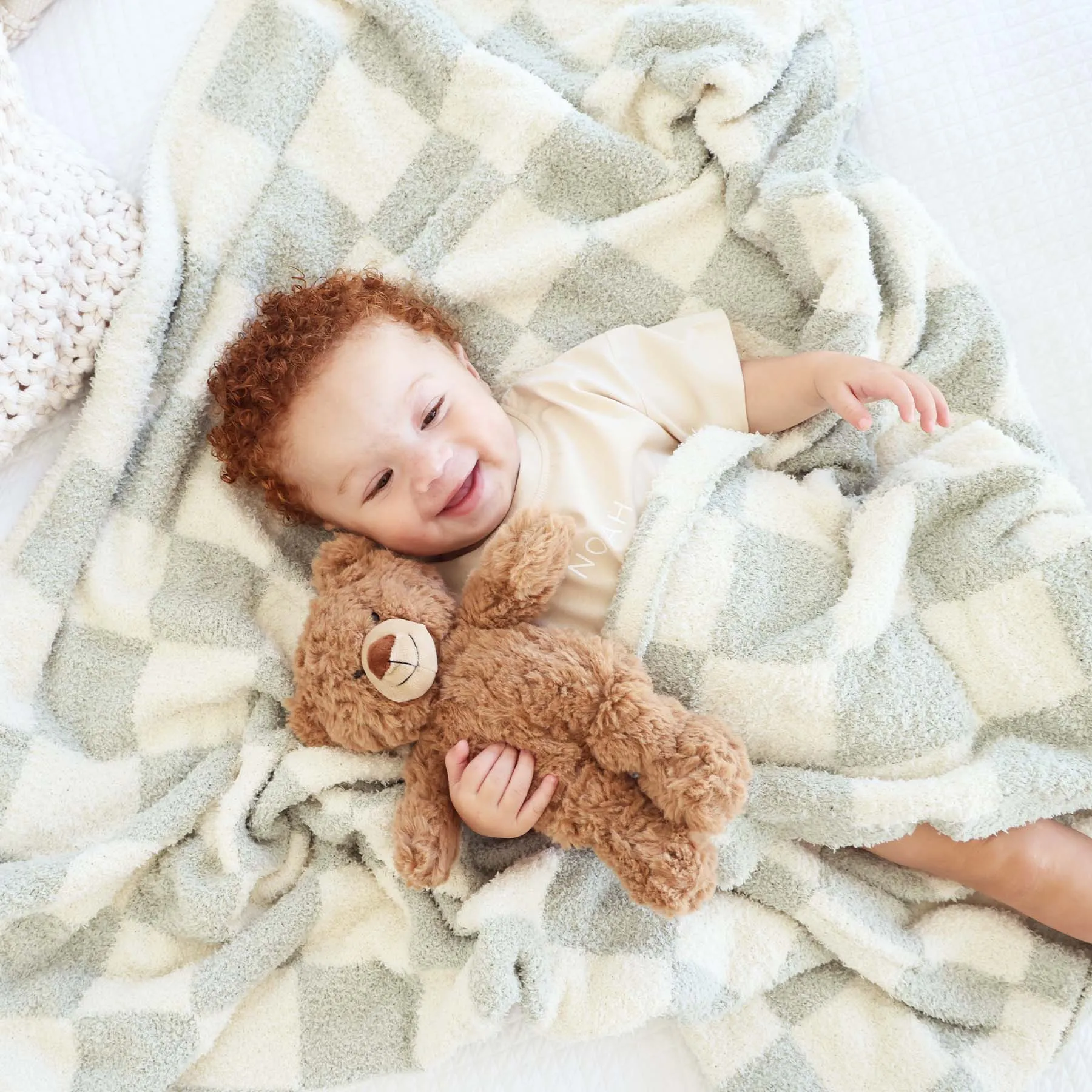 CuddleLane Luxe Blankets | Sage Check