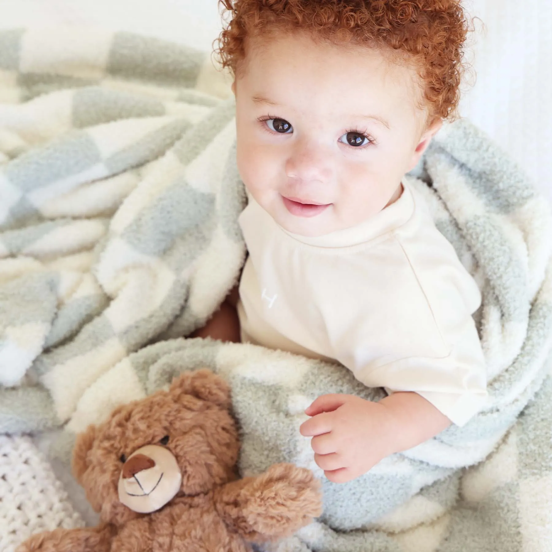 CuddleLane Luxe Blankets | Sage Check