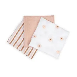 'Daisies' Muslin Cloths 3 Pack by Lulujo