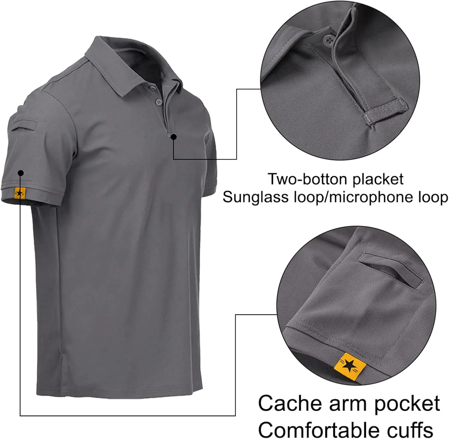 disi Mens Polo Shirts Quick-Dry Cool Short Sleeve Sports Casual Tennis Golf Shirt for Men