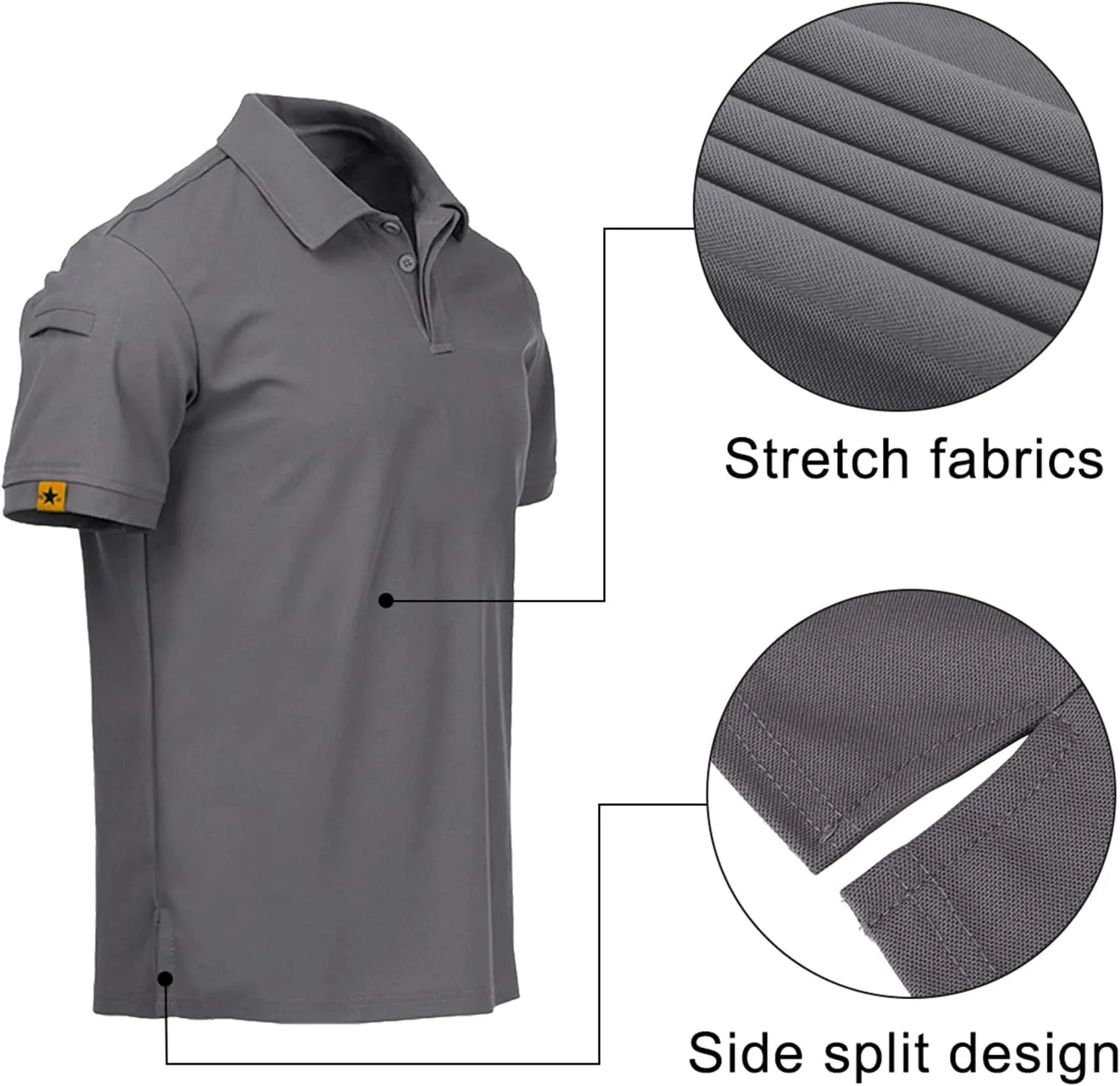 disi Mens Polo Shirts Quick-Dry Cool Short Sleeve Sports Casual Tennis Golf Shirt for Men