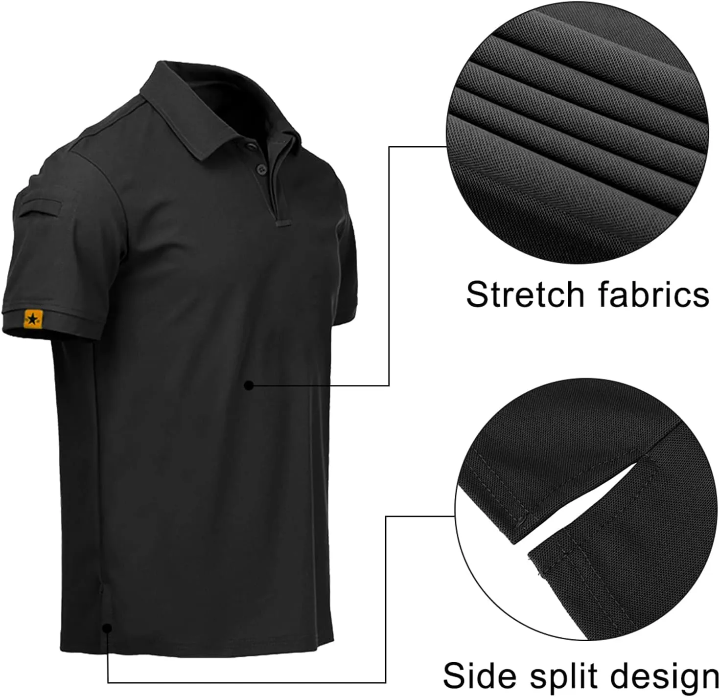 disi Mens Polo Shirts Quick-Dry Cool Short Sleeve Sports Casual Tennis Golf Shirt for Men