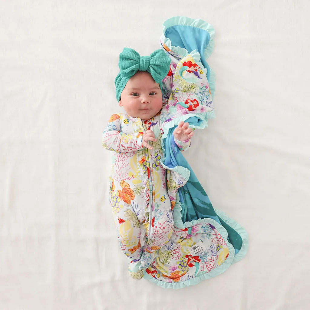 Disney Princess Ariel & Ariel's Castle Ruffled Luxette Patoo Blanket