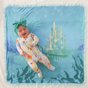 Disney Princess Ariel & Ariel's Castle Ruffled Luxette Patoo Blanket