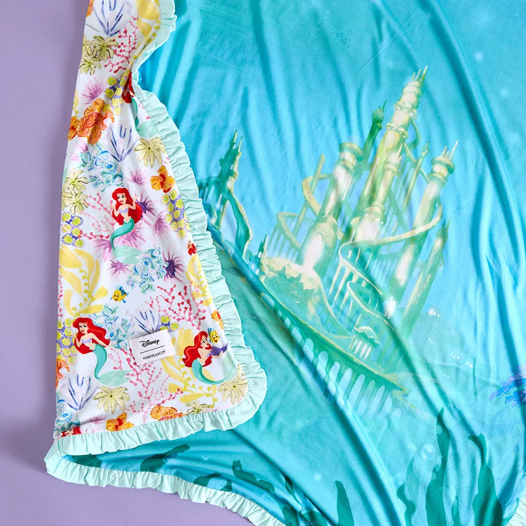Disney Princess Ariel & Ariel's Castle Ruffled Luxette Patoo Blanket