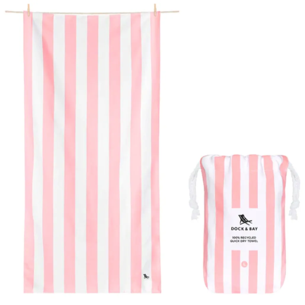 Dock & Bay Quick Dry Towel - Cabana - Malibu Pink