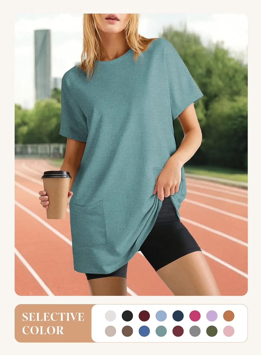 Dokotoo Womens Summer 2025 Casual Short Sleeve Shirts Loose Fit Oversized Tshirts Tunic Tops with Pockets