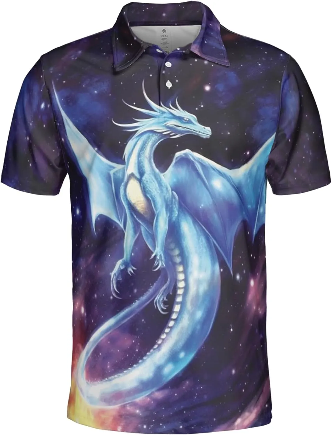 Dragon Polo Shirts for Men - Mythical Creature Men's Regular Fit Quick Dry Golf Polo Shirt Series 06