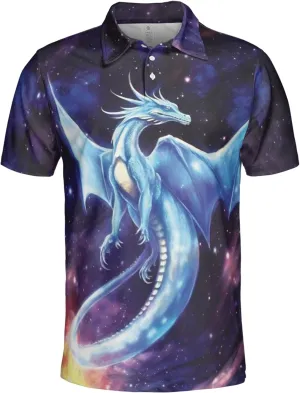 Dragon Polo Shirts for Men - Mythical Creature Men's Regular Fit Quick Dry Golf Polo Shirt Series 06