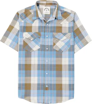 Dubinik50% Viscose derived from Bamboo,50% Polyester Mens Short Sleeve Western Cowboy Pearl Snap Casual Plaid Shirts for Men