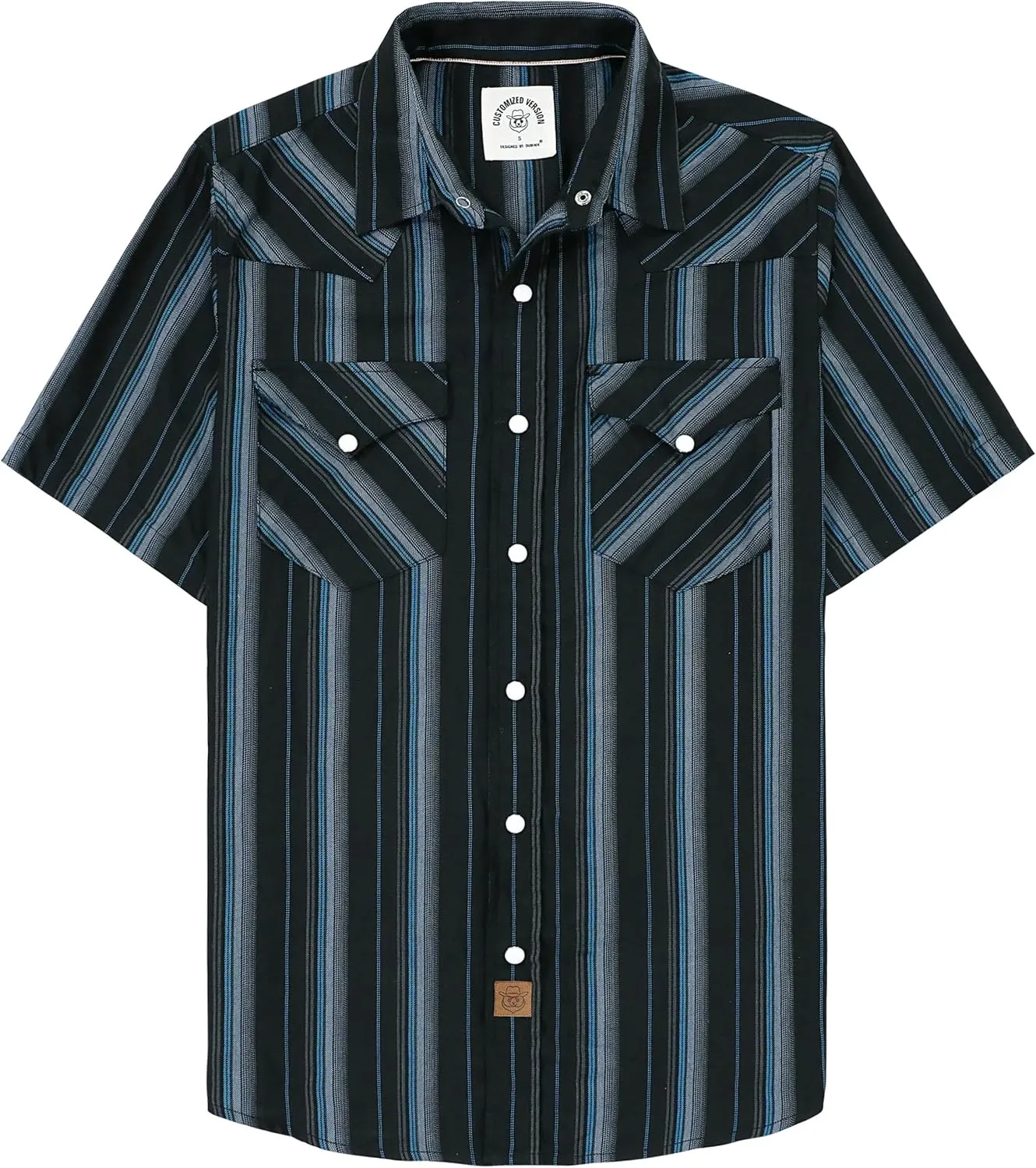 Dubinik50% Viscose derived from Bamboo,50% Polyester Mens Short Sleeve Western Cowboy Pearl Snap Casual Plaid Shirts for Men