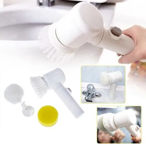 Electric Spin Scrubber With 5 Replaceable Brush Head Power Electric Cleaning Brush Handheld Rechargeable Shower Scrubber
