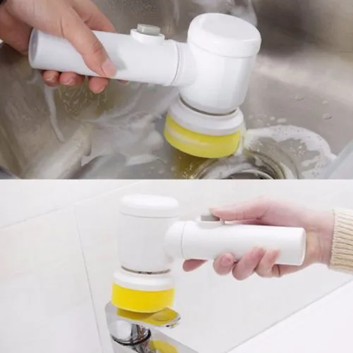 Electric Spin Scrubber With 5 Replaceable Brush Head Power Electric Cleaning Brush Handheld Rechargeable Shower Scrubber