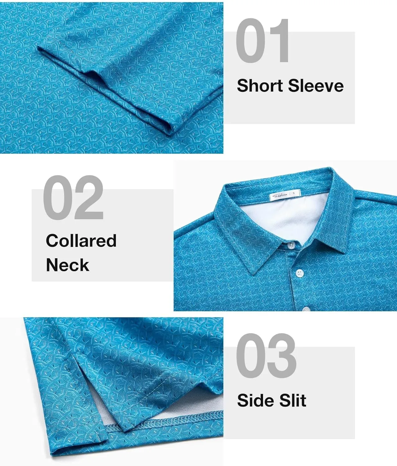 ELETOP Mens Golf Polo Shirts Moisture Wicking Quick Dry Short Sleeve Polo Casual Fashion Golf Shirt for Men