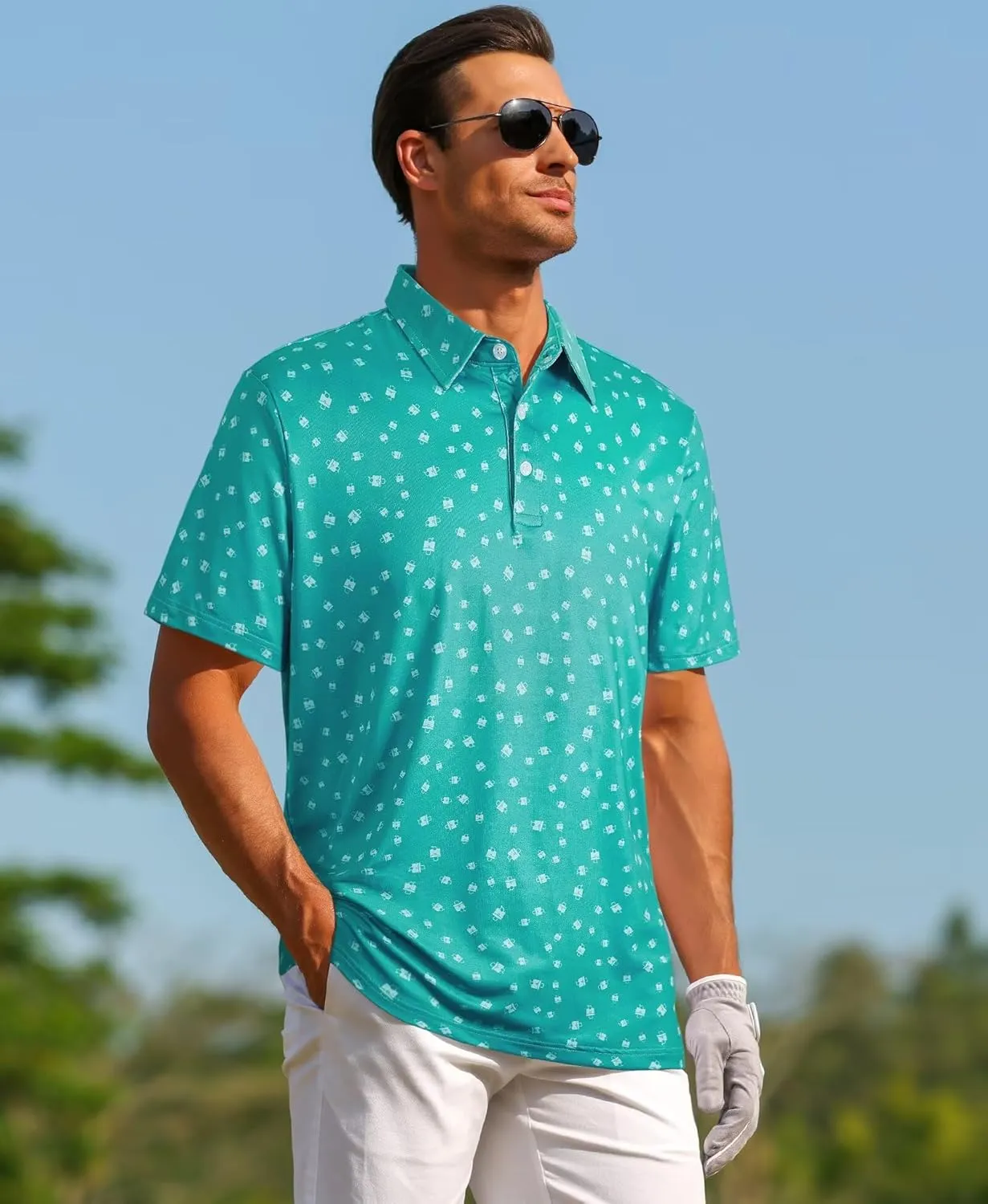 ELETOP Mens Golf Polo Shirts Moisture Wicking Quick Dry Short Sleeve Polo Casual Fashion Golf Shirt for Men