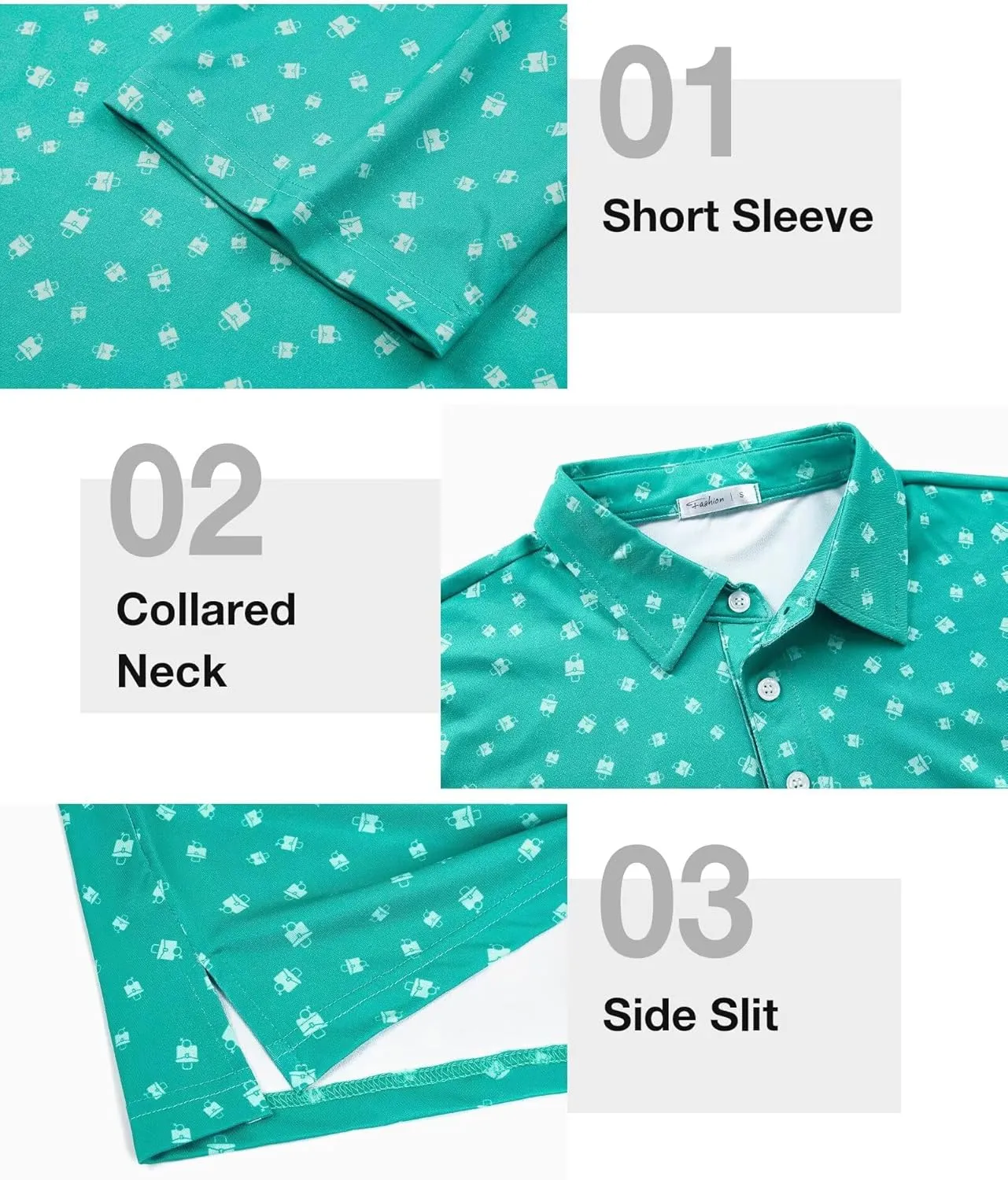 ELETOP Mens Golf Polo Shirts Moisture Wicking Quick Dry Short Sleeve Polo Casual Fashion Golf Shirt for Men