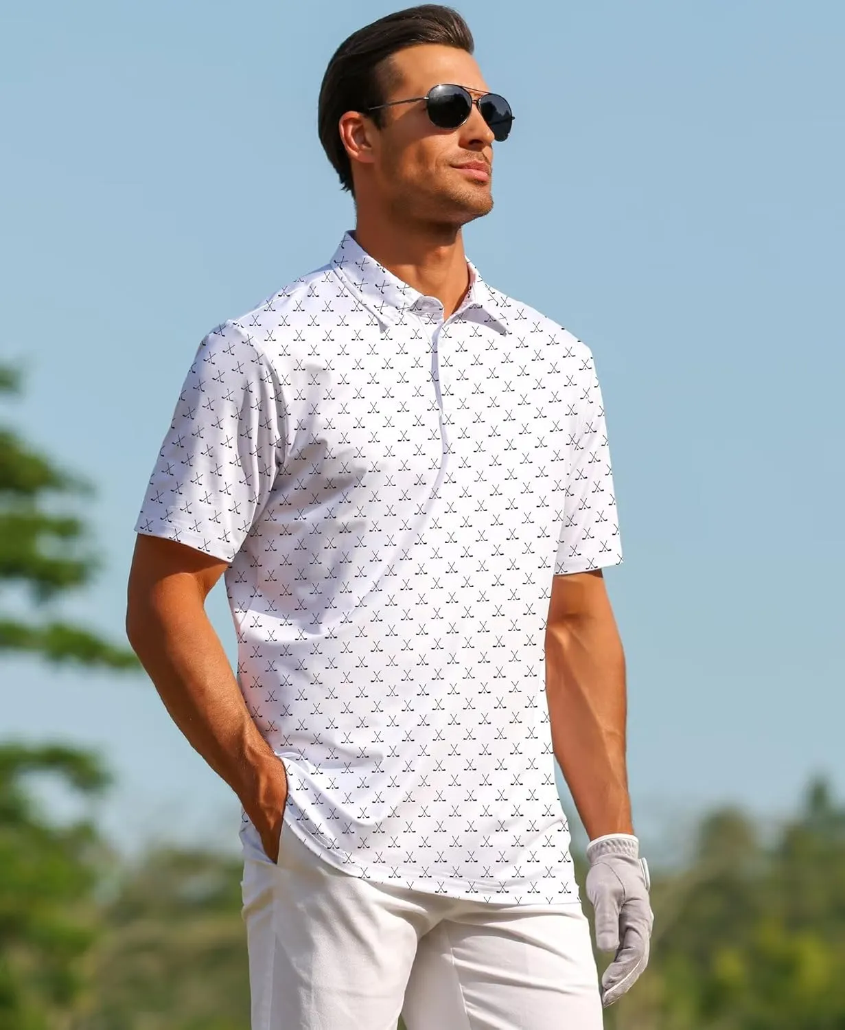 ELETOP Mens Golf Polo Shirts Moisture Wicking Quick Dry Short Sleeve Polo Casual Fashion Golf Shirt for Men