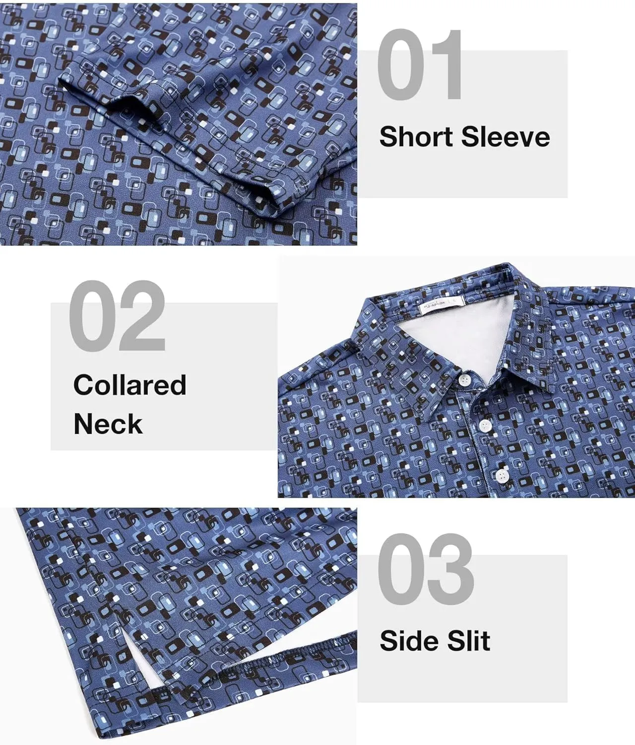 ELETOP Mens Golf Polo Shirts Moisture Wicking Quick Dry Short Sleeve Polo Casual Fashion Golf Shirt for Men
