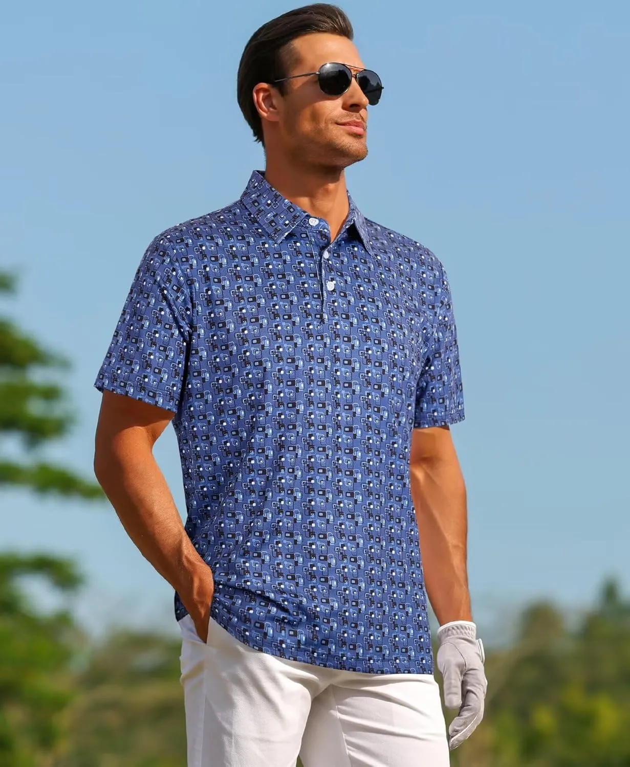 ELETOP Mens Golf Polo Shirts Moisture Wicking Quick Dry Short Sleeve Polo Casual Fashion Golf Shirt for Men