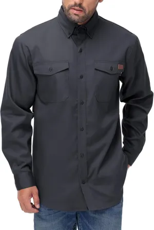 FR Shirt for Men 6oz Ripstop Lightweight Back Vented Mesh Breathable Flame Resistant CAT2 NFPA2112 Welding Shirts